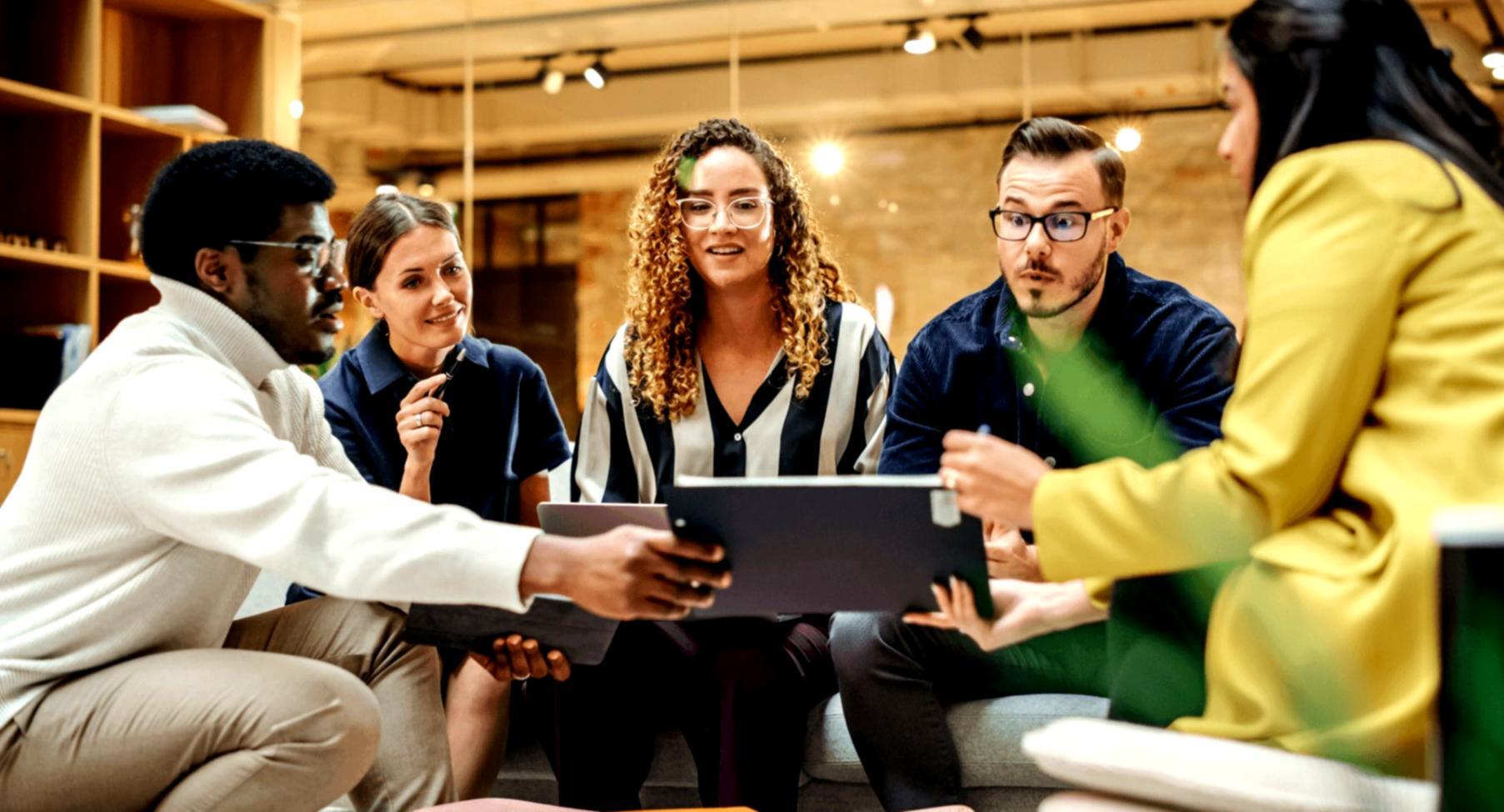 Professional workspace showing digital commerce learning environment with modern technology setup